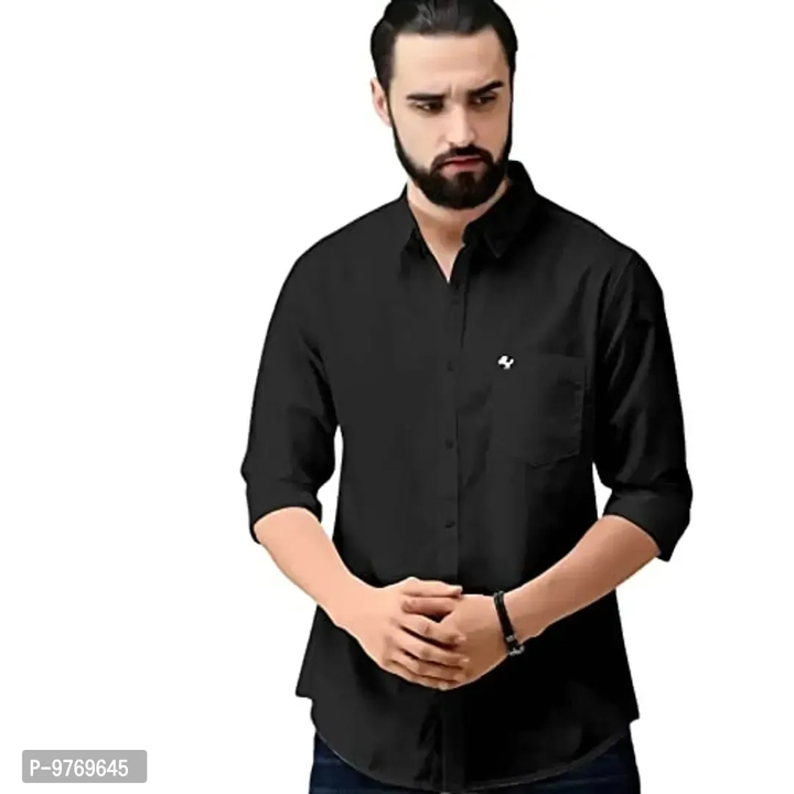 Silver Buck Men's Solid Cotton Fullsleeve Classic Collar Casual Shirt (Black Size:-Large*
 uploaded by Akash Fashion on 2/26/2023