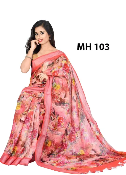 Linen silk saree  uploaded by Weavers gallery on 2/26/2023
