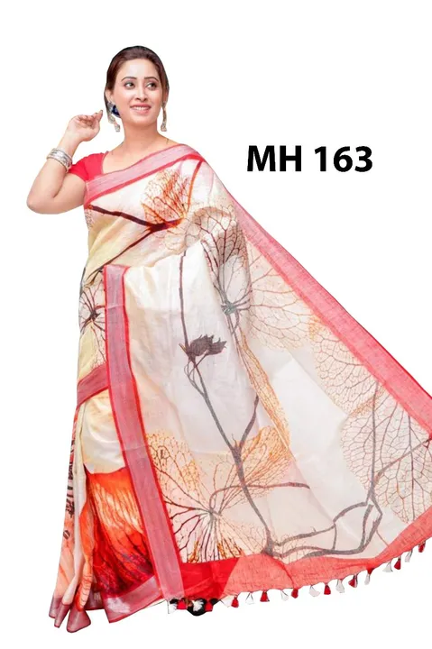Pure linen silk saree  uploaded by Weavers gallery on 2/26/2023