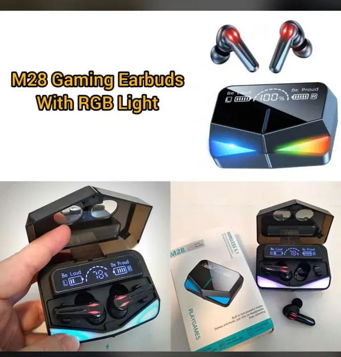 M28 Gaming Earbuds with RGB Light uploaded by Kripsons Ecommerce on 2/27/2023