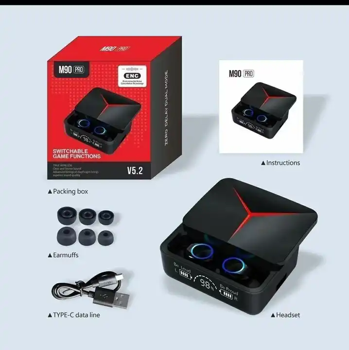M90 ENC BLUETOOTH EARBUDS uploaded by Kripsons Ecommerce on 2/27/2023