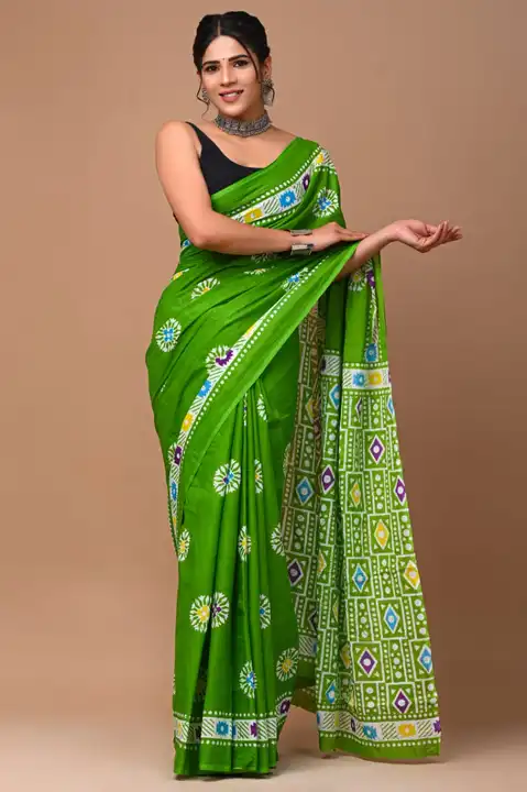 Sarees with blouse  uploaded by Ashoka bagru print on 2/27/2023