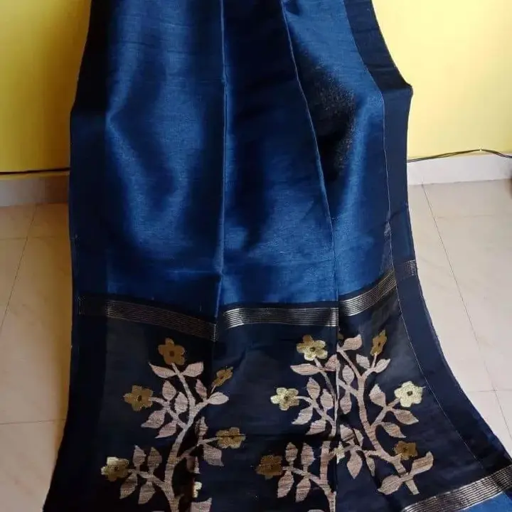 Linen zamdani saree uploaded by Queen Silk on 5/30/2024