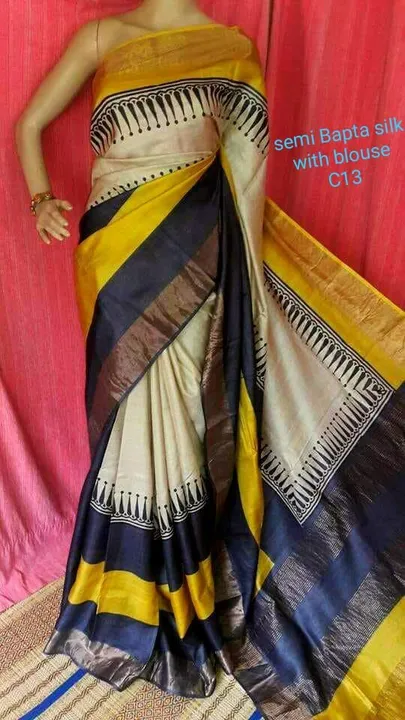 Tasaar ghichcha silk block print saree come first and buy first only  uploaded by Queen Silk on 2/27/2023