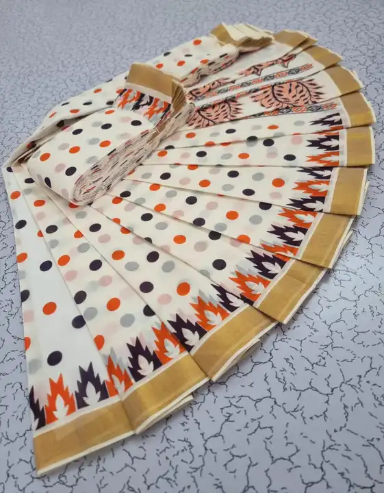 Kerala printing cotton saree  uploaded by Sri Nandhini Tex on 2/27/2023