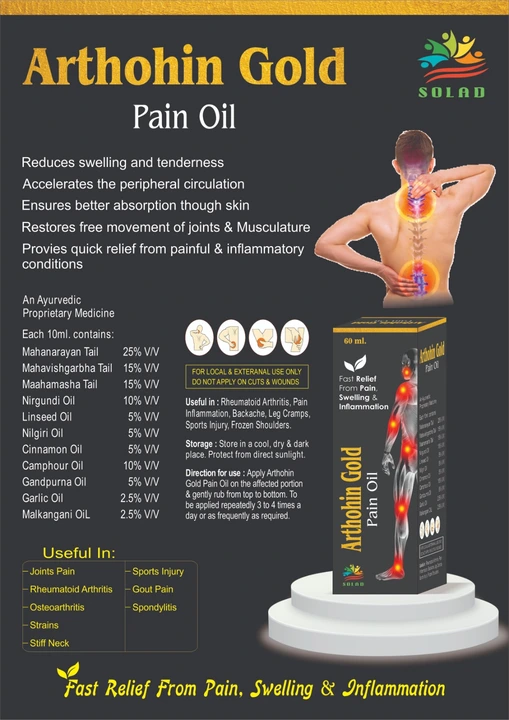 Arthohin Gold Pain Oil uploaded by SOLAD Pharmaceutical Pvt Ltd on 2/27/2023