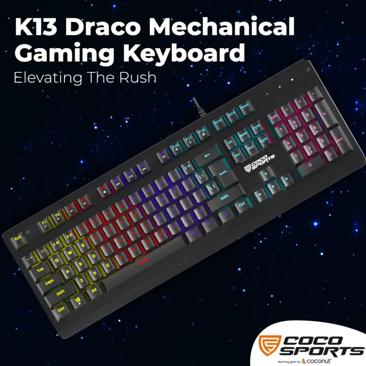 K13 Draco LED Mechanical Gaming Keyboard , 104 Blue Switches uploaded by Coconut - IT Accessory Brand on 5/30/2024