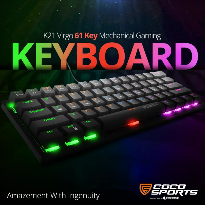 K21 Virgo Mini Mechanical Gaming Keyboard with 61 Outemu Red Switches uploaded by business on 2/27/2023