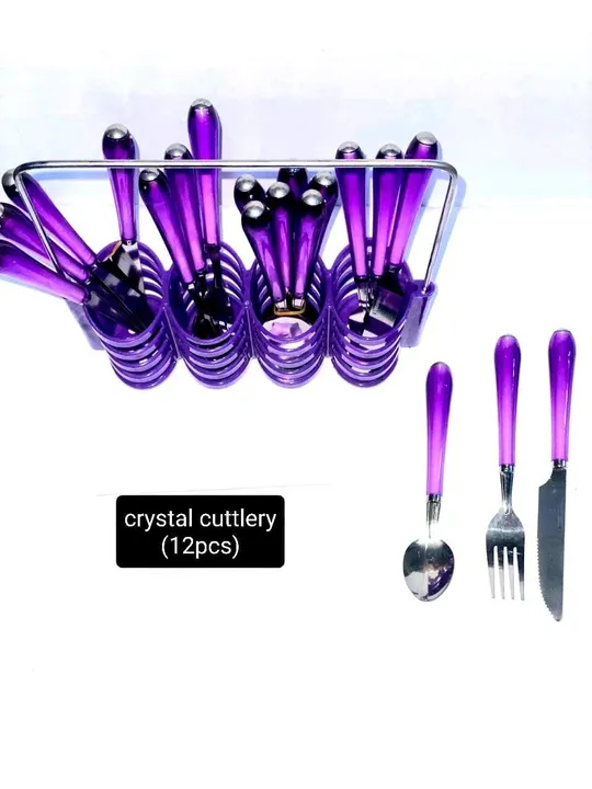 Crystal Cutlery Latto cutlery set 24 pcs uploaded by Vardhaman Sales Corporation on 2/27/2023