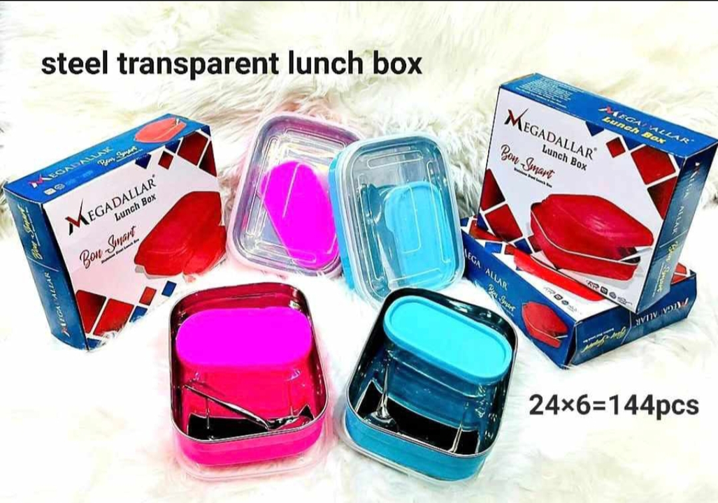 Megadallar Transparent Lunch box uploaded by Vardhaman Sales Corporation on 2/27/2023