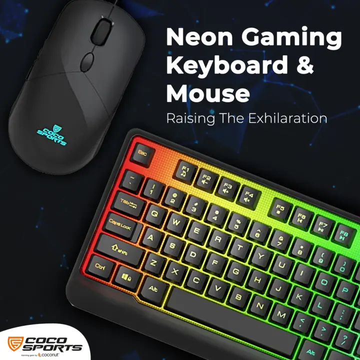 Neon Gaming Keyboard Mouse Wired Combo uploaded by Coconut - IT Accessory Brand on 2/27/2023