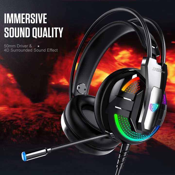GH1 Enigma RGB Gaming Headset with mic , 50mm drivers , 2.2M Cable uploaded by Coconut - IT Accessory Brand on 2/27/2023