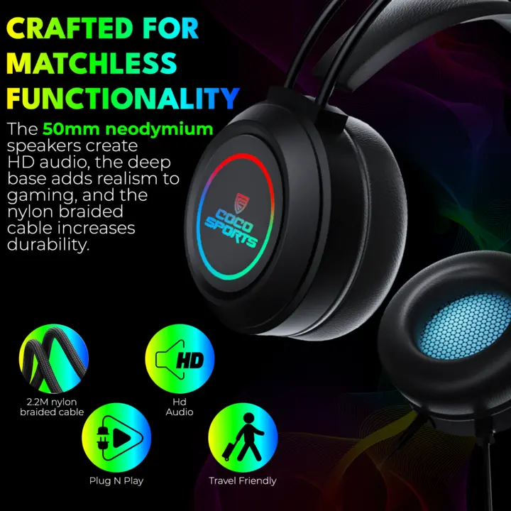 GH2 Fusion RGB Gaming Headset with Mic , 50mm Drivers , 2.2m Cable uploaded by Coconut - IT Accessory Brand on 2/27/2023