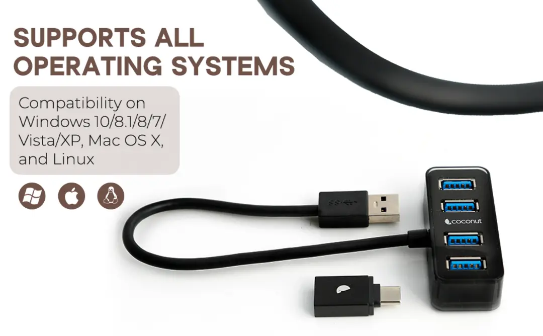 UH11 Earth 4 Port USB 3.0 Hub, Free 3.1 USB Type C OTG uploaded by Coconut - IT Accessory Brand on 2/27/2023