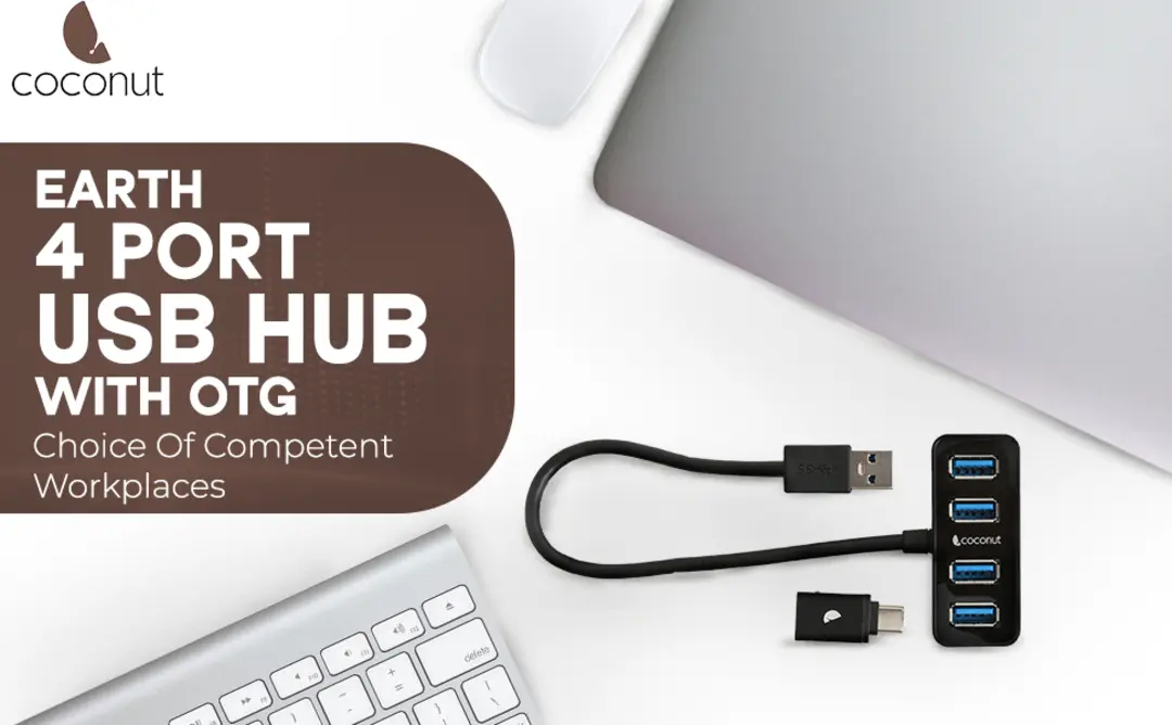 UH11 Earth 4 Port USB 3.0 Hub, Free 3.1 USB Type C OTG uploaded by Coconut - IT Accessory Brand on 2/27/2023