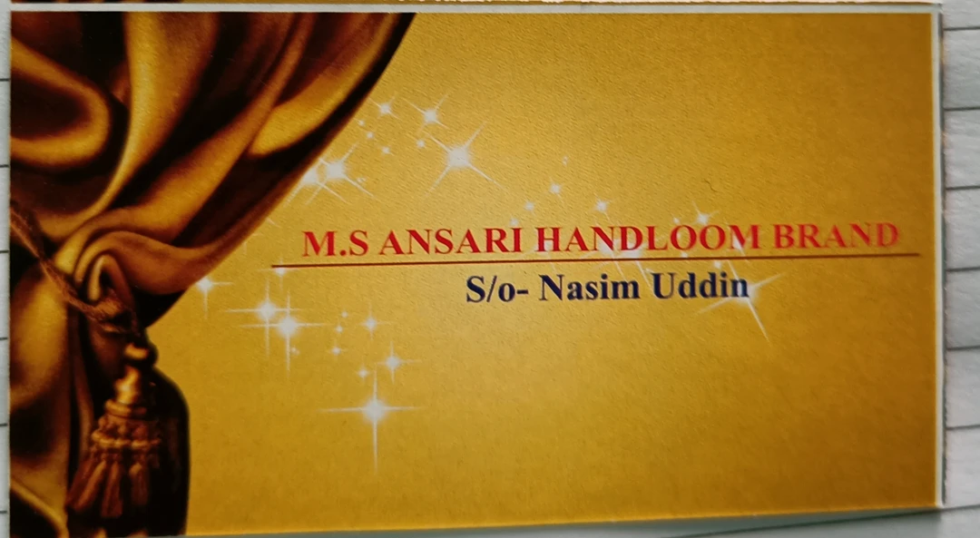 Visiting card store images of M S ANSARI HANDLOOM BRAND