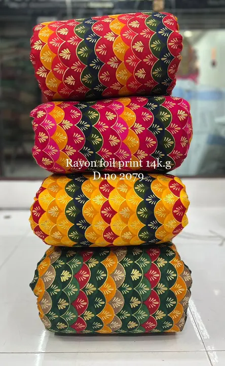 Rayon foil print uploaded by Agrahari brother's Tex co on 2/27/2023
