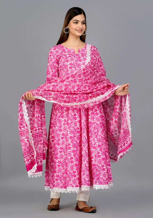 Pure cotton kurta pant and dupatta set  uploaded by Aleexa Outlet on 2/27/2023