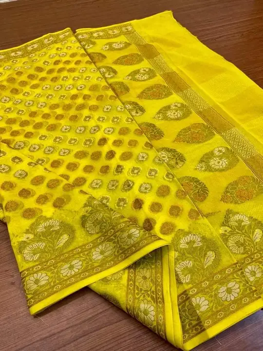 Banarasi fancy daybal Sami Georgette fabric
 uploaded by Bs_textiles7 on 2/28/2023