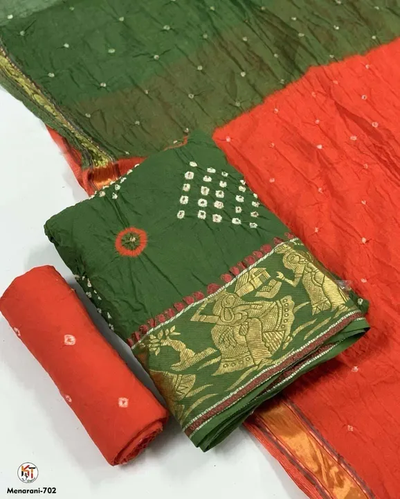 Cotton Bandhani Dress Material uploaded by Vraj-Vihar Synthetics on 2/28/2023