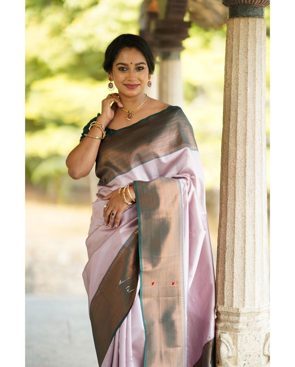 Banarasi silk soft saree with unstitch blouse piece  uploaded by Dhananjay Creations Pvt Ltd. on 2/28/2023