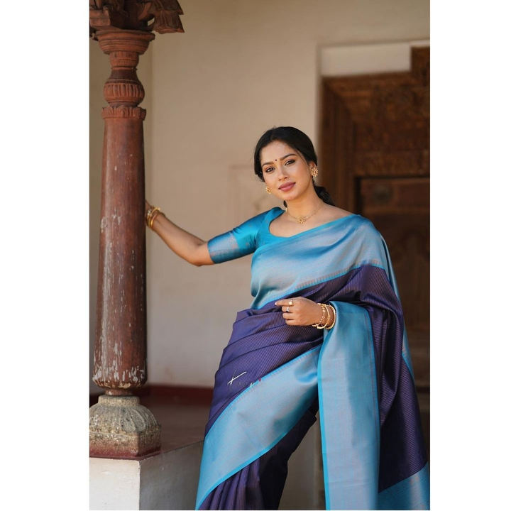 Banarasi silk soft saree with blouse piece  uploaded by Dhananjay Creations Pvt Ltd. on 2/28/2023