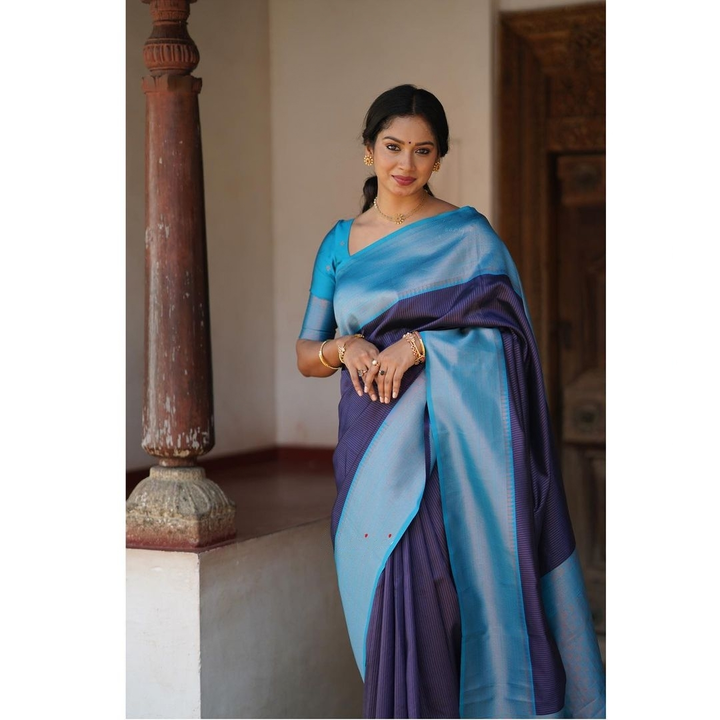 Banarasi silk soft saree with blouse piece  uploaded by Dhananjay Creations Pvt Ltd. on 2/28/2023