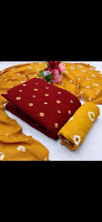 Bandhani suit material uploaded by Pramukh International on 2/28/2023