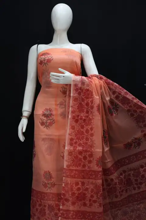 Kota Doriya Block Printed Dress Material  uploaded by Govindam Saree on 2/28/2023