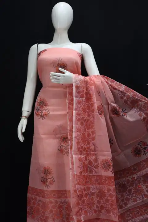 Kota Doriya Block Printed Dress Material  uploaded by Govindam Saree on 2/28/2023