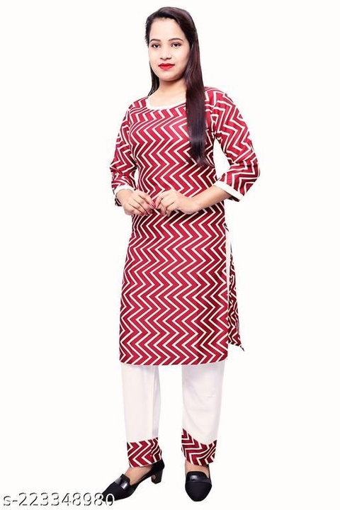 Crepe Kurti With Pant  uploaded by RedKartB2B on 2/28/2023