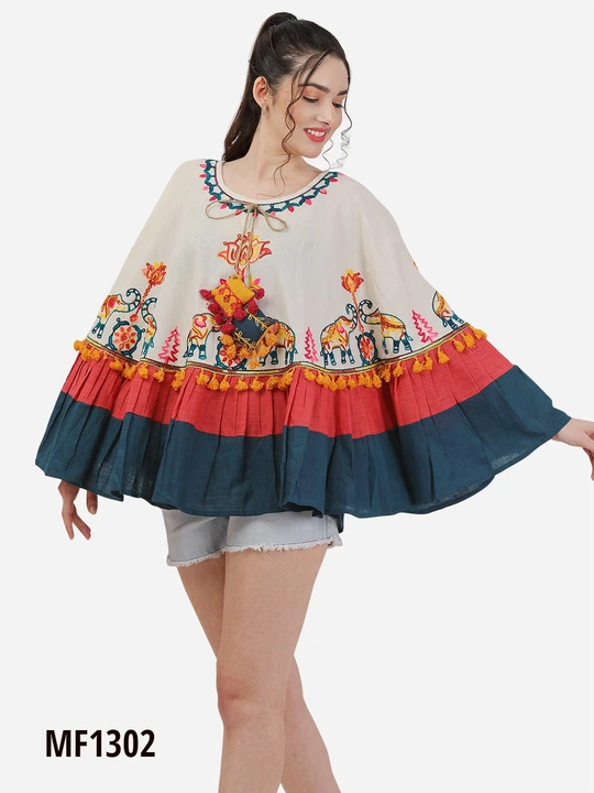 *BEAUTIFUL CIRCULAR colourful embroidered winter ponchos*

 Total 7 ponchos designs 

*CIRCULAR PONC uploaded by Aanvi fab on 2/28/2023