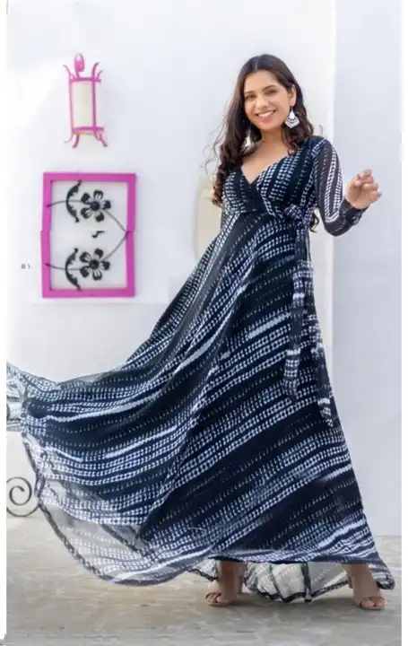 Swastik Launching printed gown  uploaded by Swastik creation on 2/28/2023