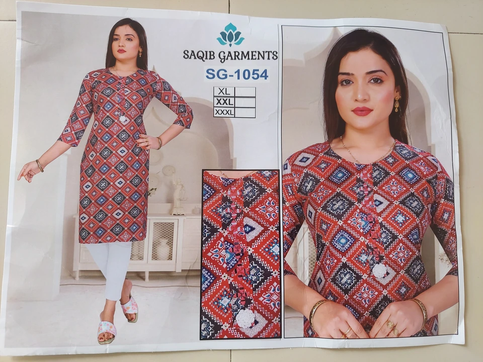 Rayon heavy neck work kurti uploaded by Swati's Collection on 2/28/2023