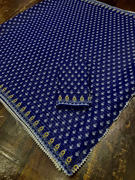 
SAREES:- PURE GEORGETTE WITH CROCHET  *2MM* SEQUENCE WORK WITH DISITAL PRINT WORK  uploaded by NIVA CREATION on 2/28/2023