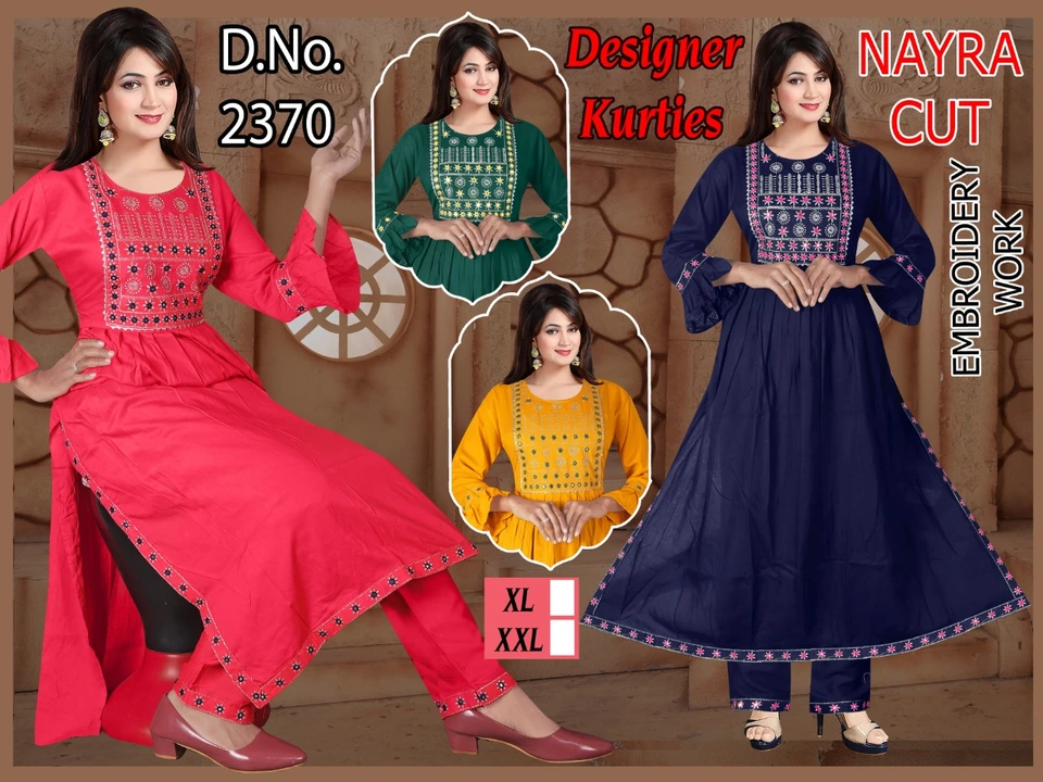 Nayra cut kurti pant set uploaded by Evergreen on 2/28/2023