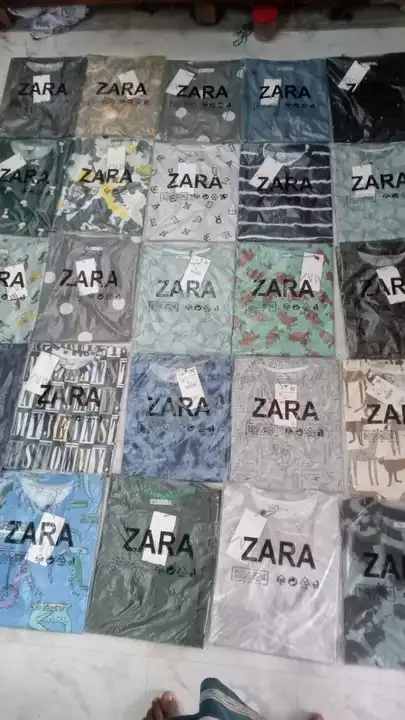 Zara colour print Half T-shirt wholesale price 115 rupees per piece uploaded by business on 2/28/2023