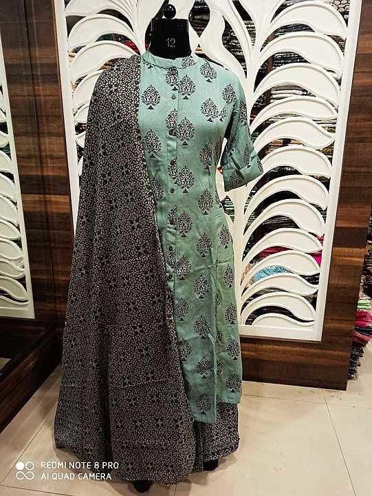 Kurti, plazzo with dupatta uploaded by Dhani online shopping mart on 7/8/2020