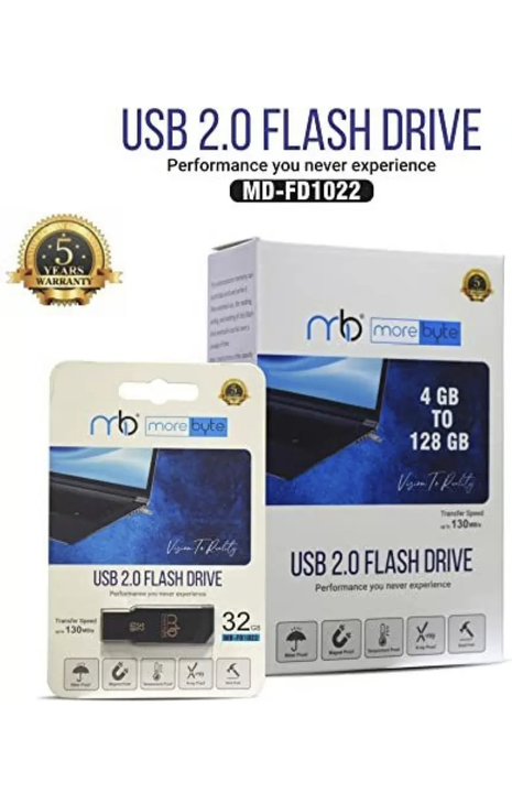 MoreByte pendrive 32 GB with 5 year brand warranty  uploaded by business on 2/28/2023
