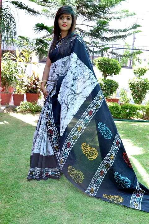 🥳New collection cotton sareeCotton saree with blouseCotton saree with same blouse and same colour uploaded by Ayush Handicarft on 2/28/2023