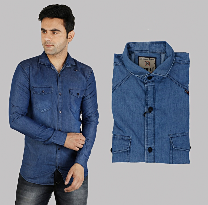 Cotton Denim Double Pocket Shirt uploaded by Shiv Chawla Garments on 2/28/2023