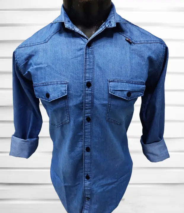 Cotton Denim Double Pocket Shirt uploaded by Shiv Chawla Garments on 2/28/2023