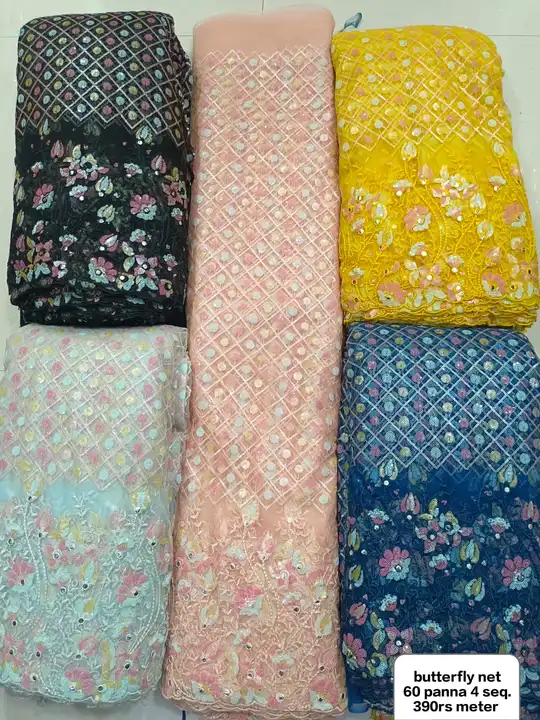 Georgette fabric multi sequence work uploaded by Neelkanth fab tex on 2/28/2023