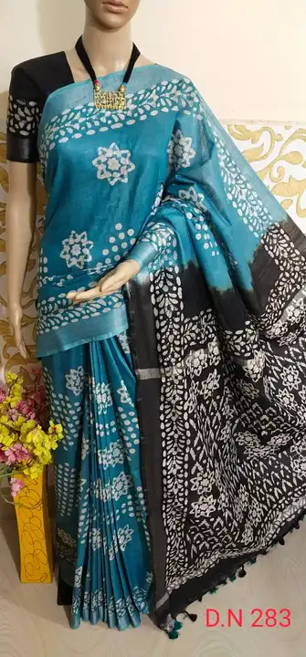 Cotton Salab Sarees With Batique Print uploaded by Salman Handloom on 3/1/2023