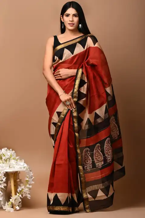 Maheshwari silk saree uploaded by Bagru Hand Block Print Jaipur on 3/1/2023