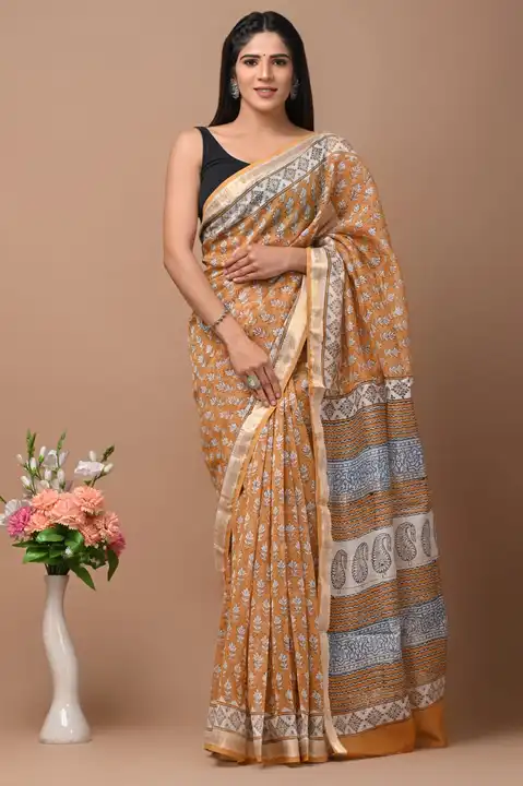 Maheshwari silk saree  uploaded by Bagru Hand Block Print Jaipur on 3/1/2023