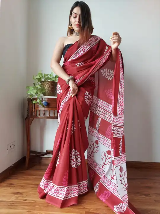 🍁NEW ARRIVAL 🍁

🍁Bagru Block Print Cotton mulmul sarees with blouse 

🍁All saree with same blous uploaded by Aanvi fab on 3/1/2023