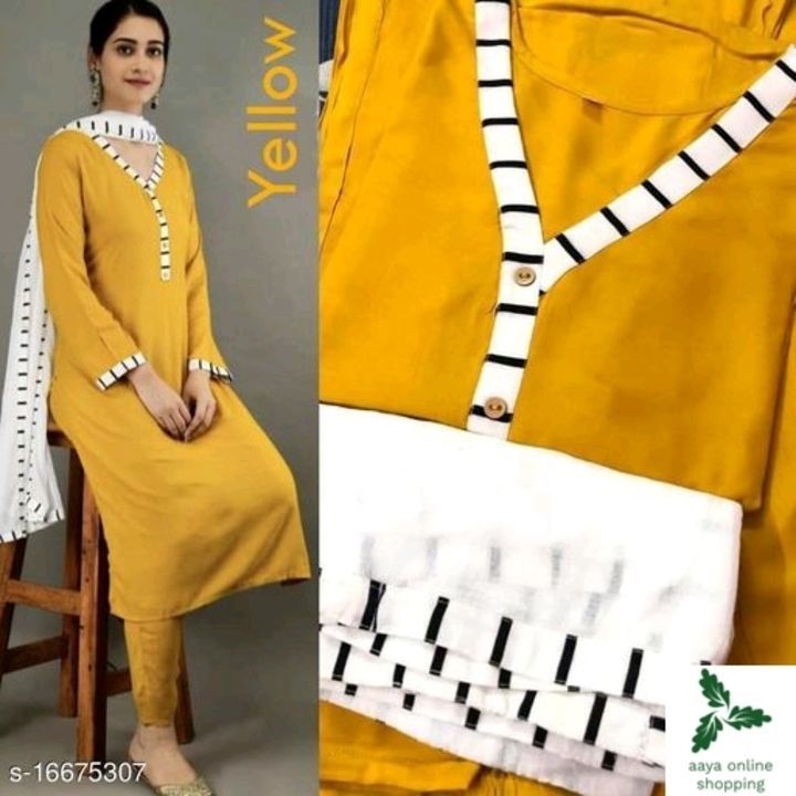 Post image Aishani Ensemble Women Kurta Sets
Price:650/
Kurta Fabric: Rayon
Bottomwear Fabric: Rayon
Fabric: Rayon
Set Type: Kurta With Dupatta And Bottomwear
Bottom Type: Pants
Sizes: 
XL (Bust Size: 42 in) 
L (Bust Size: 40 in) 
M (Bust Size: 38 in) 
XXL (Bust Size: 44 in)

Cash on delivery💃🆕🎀
Free shipping💐🌹
COD available
Ple...🙏DM Order on what's app me 👉✉️7462020951