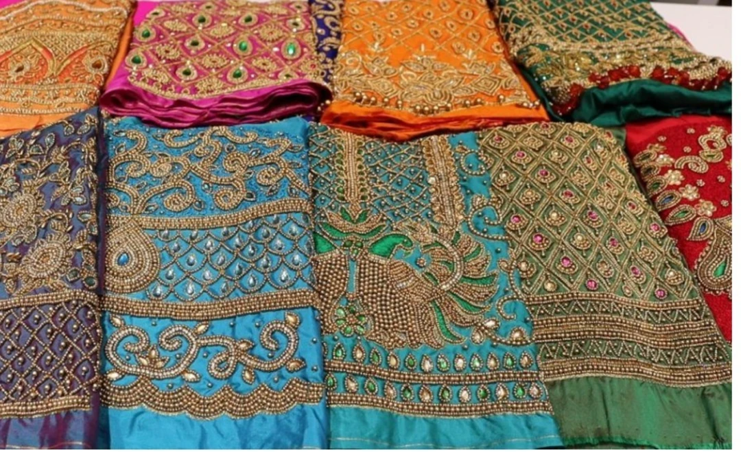 Aari work blouse material bulk uploaded by Shrisha boutique on 3/1/2023