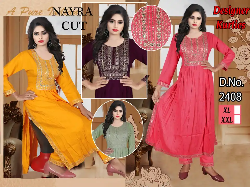 Nayra cut kurti pant uploaded by Evergreen on 3/1/2023